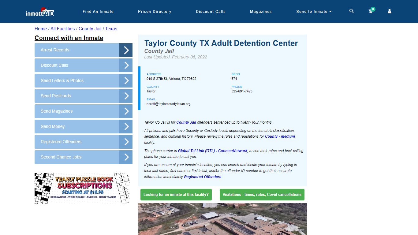 Taylor County TX Adult Detention Center - Inmate Locator - Abilene, TX